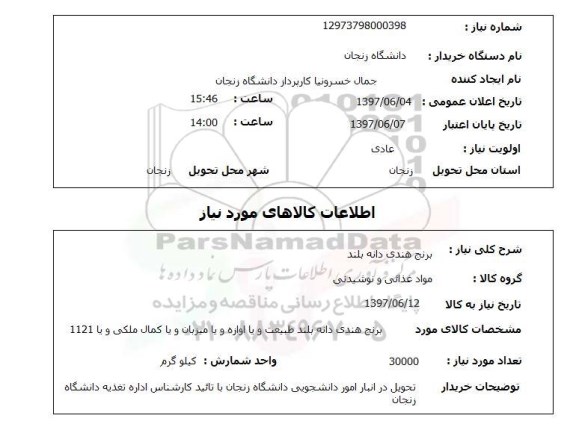 استعلام , استعلام برنج ...