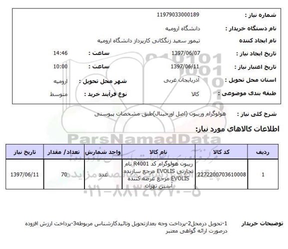 استعلام , استعلام هولوگرام و ریبون