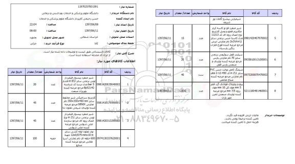 استعلام ، استعلام کالای تاسیساتی 