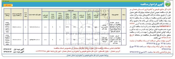 آگهی فراخوان مناقصه, مناقصه عمومی اجرای عملیات بیولوژیک 
