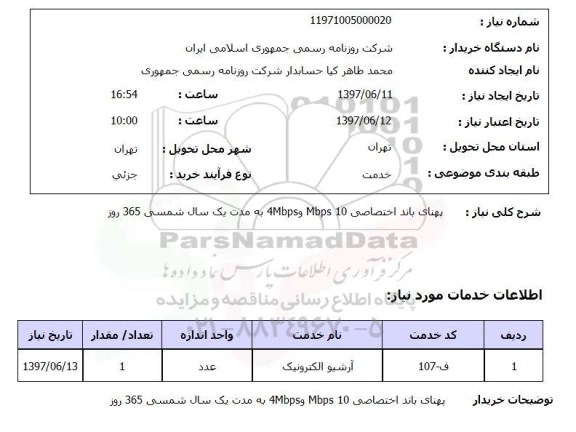 استعلام,پهنای باند اختصاصی