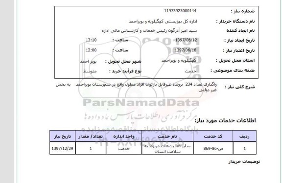 استعلام , استعلام واگذاری تعداد 234 پرونده غیرقابل بازتوان ...