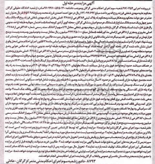 مزایده,مزایده پلاک ثبتی 386 فرعی از 3688 اصلی