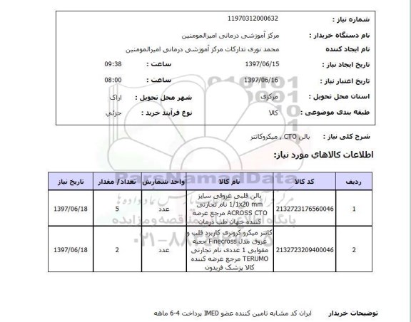 استعلام, بالنCTO، میکروکاتتر