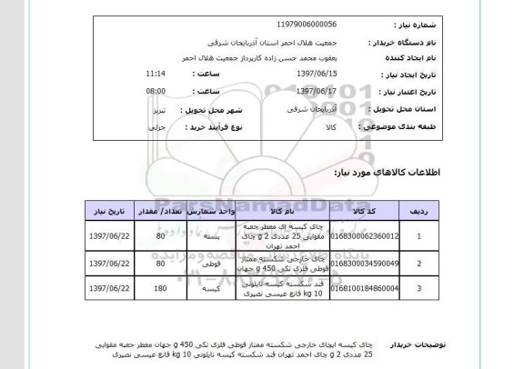 استعلام, چای  