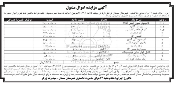 مزایده,مزایده کامپیوتر بدون کیس - پرینتر 4 کاره