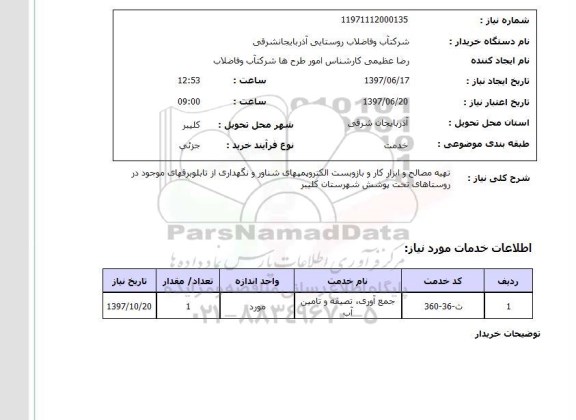 استعلام,استعلام تهیه مصالح و  ابزار کار و باز و بست الکتروپمپهای ...