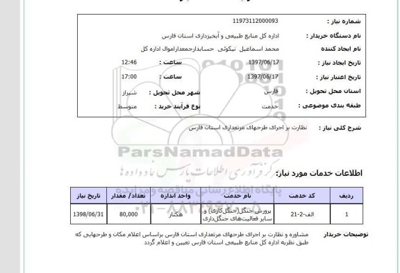 استعلام, نظارت بر اجرای طرحهای مرتعداری 