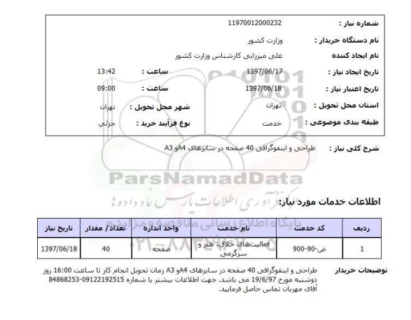 استعلام, طراحی و اینفوگرافی 40 صفحه در سایزهای A4  و A3