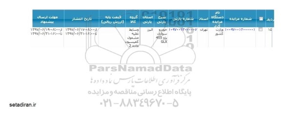 مزایده , مزایده خودرو سواری پژو 405 glx 