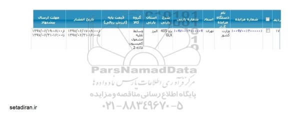مزایده , مزایده خودرو پژو 405 glx 