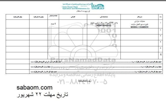 استعلام, استعلام عملیات حرارتی