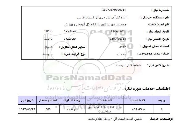 استعلام,استعلام سایر فعالیت های تخصصی ساختمان