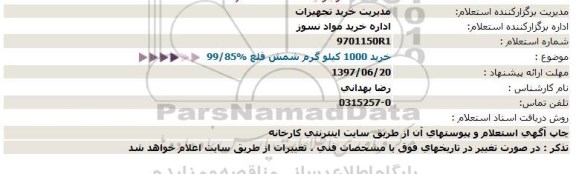 استعلام خرید 1000 کیلوگرم شمش