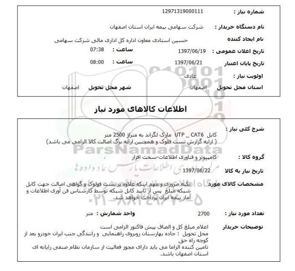 استعلام; استعلام کابل ...