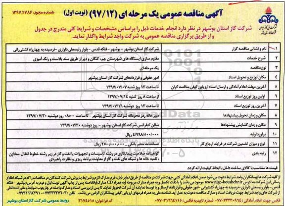 آگهی مناقصه عمومی  , مناقصه مقاوم سازی ایستگاه های شهرستان