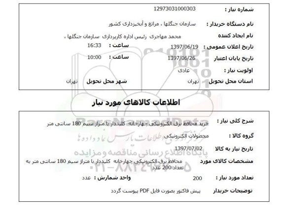 استعلام, محافظ برق الکترونیکی چهارخانه کلیددار 