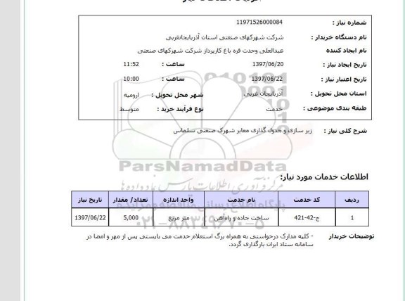 استعلام, زیر سازی و جدول گذاری معابر 