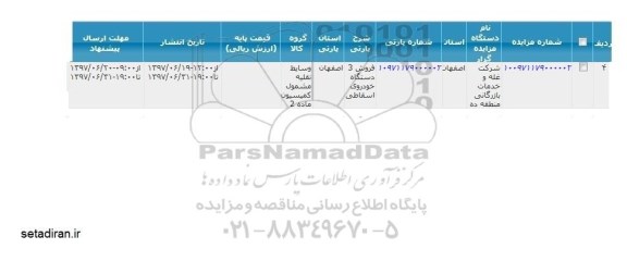 مزایده , مزایده فروش 3 دستگاه خودروی اسقاطی