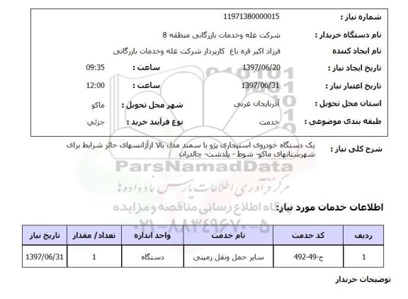 استعلام , استعلام یک دستگاه خودروی استیجاری پژو یا سمند ...
