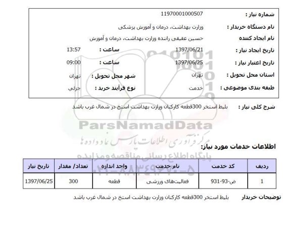استعلام, بلیط استخر