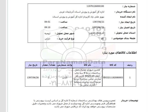 استعلام ,استعلام کاشی دیواری لعابدار داخل ساختمان ...