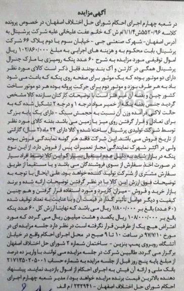 مزایده,مزایده فروش 60 عدد پنکه رومیزی