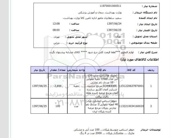 استعلام, استعلام لوازم التحریر