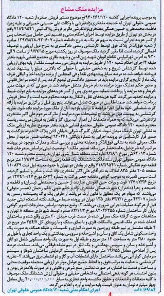 مزایده,مزایده ششدانگ زمین مساحت 197.74متر
