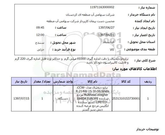 استعلام, ترازوی دیجیتال 