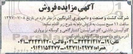 مزایده, مزایده فروش دام