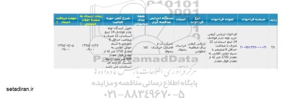 مناقصه خرید لوله جدار فولادی