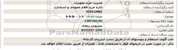 استعلام, استعلام بست چدنی 