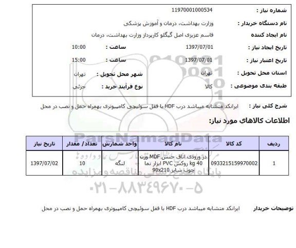 استعلام , استعلام در ورودی اتاق جنس mdf وزن 40 kg ...