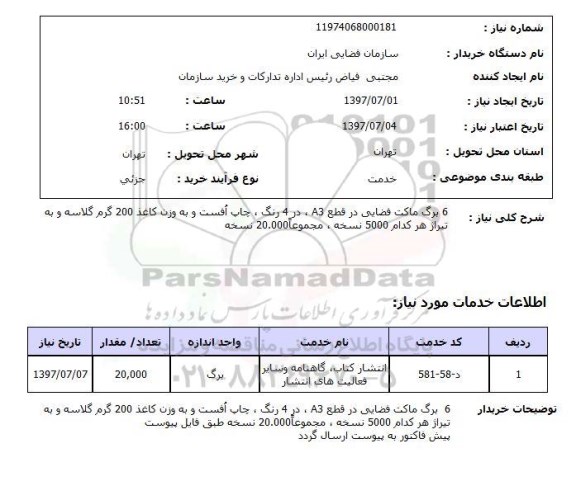 استعلام , استعلام  6 برگ ماکت فضایی در قطع a3 ...