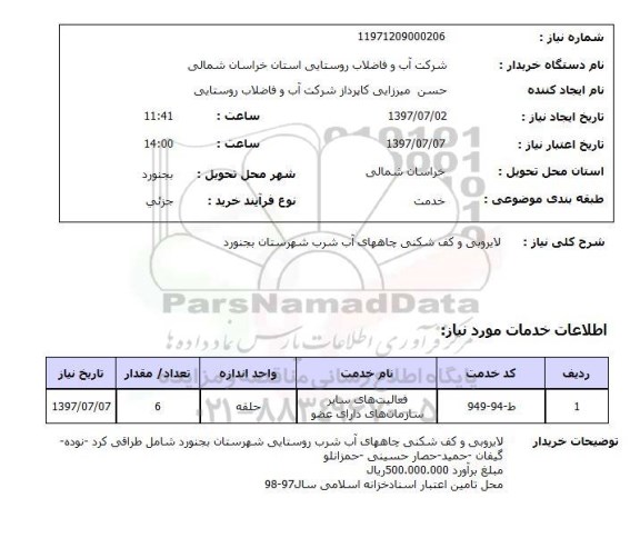 استعلام , استعلام لایروبی ...