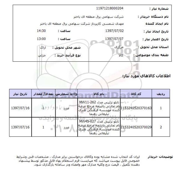استعلام  , استعلام تابلو ...