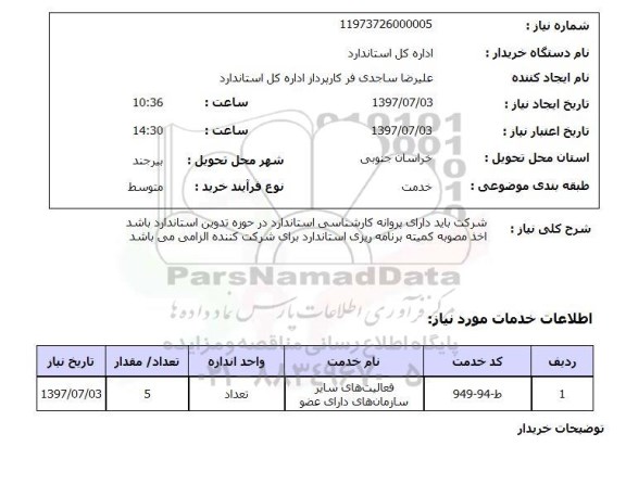 استعلام; استعلام فعالیتهای سازمان های دارای عضو...