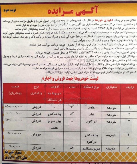 مزایده خاور - نوبت دوم