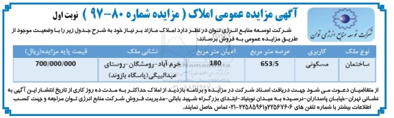 مزایده,مزایده املاک مازاد عرصه 653.5 مترمربع خرم آباد
