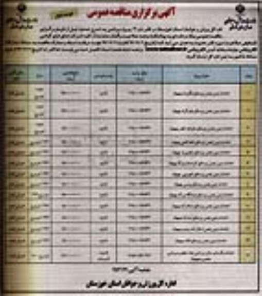 آگهی برگزاری مناقصه عمومی , مناقصه 14 پروژه ورزشی نوبت دوم 