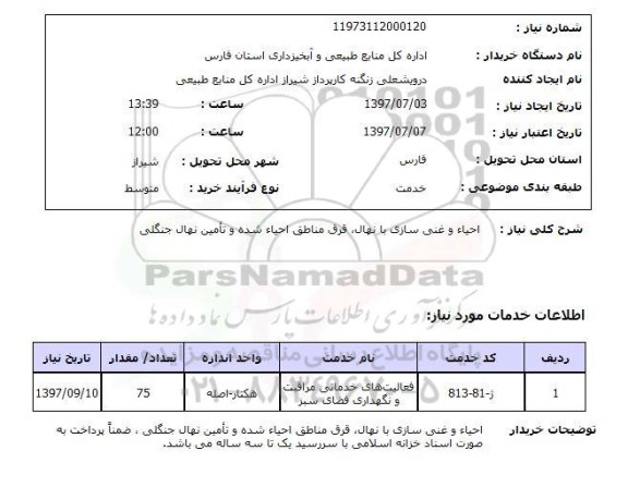 استعلام, احیا و غنی سازی با نهال، قرق مناطق احیا شده و تامین نهال جنگلی 