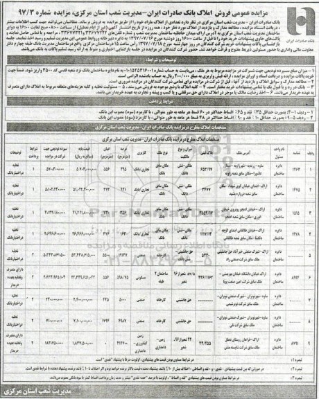 مزایده,مزایده فروش املاک مازاد 