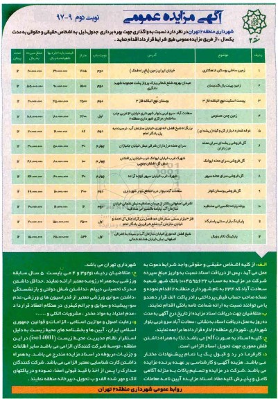 مزایده, ، مزایده واگذاری جهت بهره برداری از غرفه ...