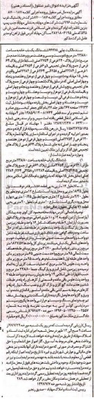 مزایده،مزایده ششدانگ یکباب خانه مساحت 238.80 مترمربع
