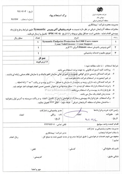 استعلام بهاء , استعلام بهاء خرید و پشتیبانی آنتی ویروس SYMANTIC 