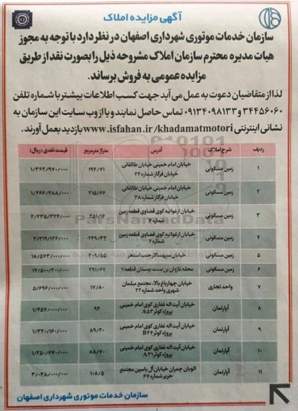 مزایده,مزایده املاک با کاربری زمین مسکونی