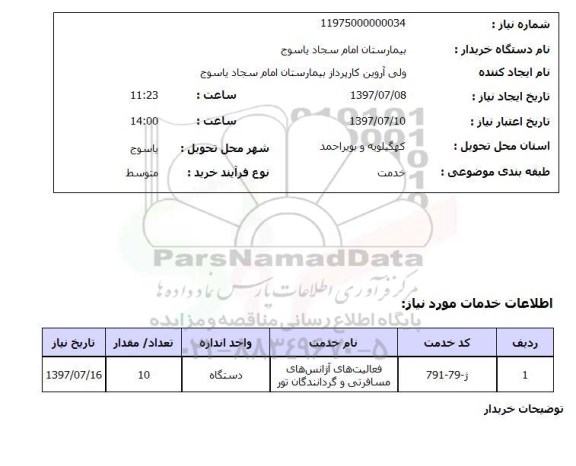 استعلام, فعالیت های آژانس های مسافرتی و گردانندگان تور