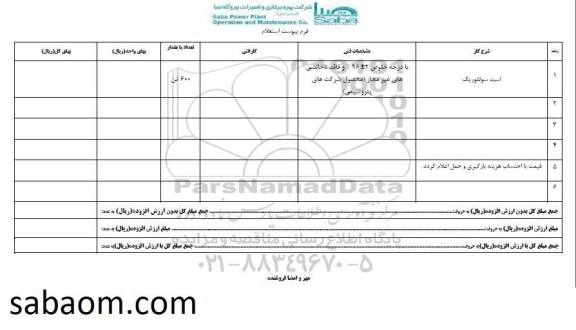 استعلام, استعلام اسید سولفوریک