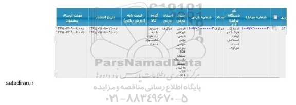 مزایده فروش اوراقی مینی بوس 